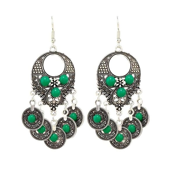 ✨🆕✨ Boho Vintage Turquoises Decor Drop Earrings✨ - Picture 4 of 10